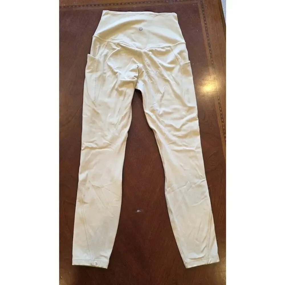 Lululemon Align High-rise Light Tan Pants Leggings With Pockets Size 4 LW5DU4S